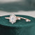 Bridal Ring Set, Oval Cut Center Stone, Halo