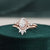 Bridal Ring Set, Oval Cut Center Stone, Hidden Halo