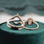 3pcs Vintage Style Bridal Ring Set, Oval Cut Center Stone