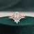 Bridal Ring Set, Oval Cut Center Stone, Hidden Halo