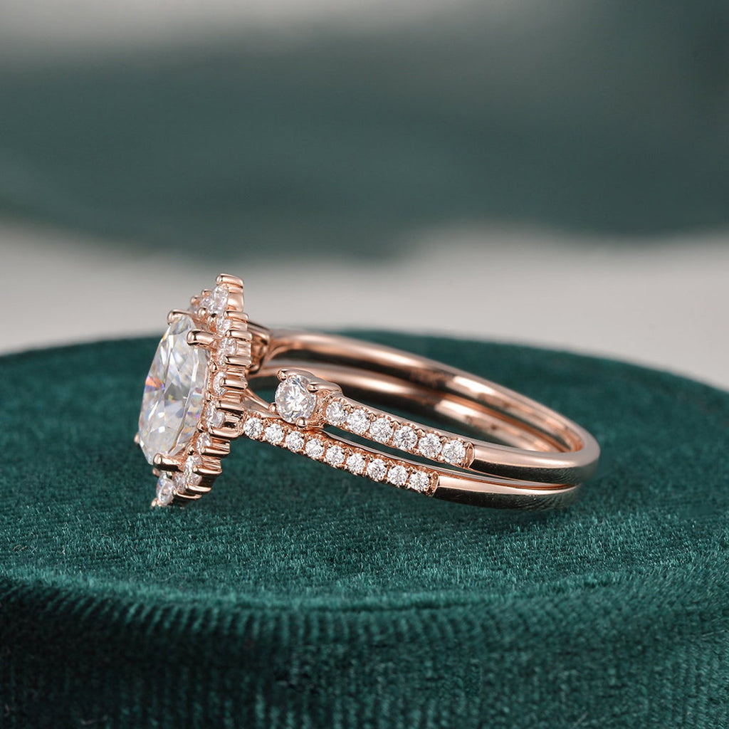 Halo bridal ring set top
