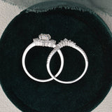 Vintage Style Bridal Ring Set, Oval Cut Center Stone