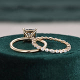 Bridal Ring Set, Princess Cut Center Stone
