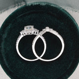 Vintage Style Bridal Ring Set, Pear Cut Center Stone