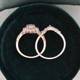 Vintage Style Bridal Ring Set, Oval Cut Center Stone