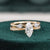 Vintage Style Bridal Ring Set, Marquise Cut