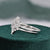 Vintage Style Bridal Ring Set, Pear Cut Center Stone