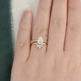 Vintage Style Bridal Ring Set, Pear Cut Center Stone