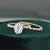 Bridal Ring Set, Oval Cut Center Stone, Hidden Halo