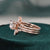 3pcs Vintage Style Bridal Ring Set, Round Cut Center Stone