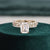 Bridal Ring Set, Emerald Cut Center Stone