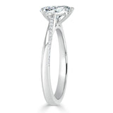 Pear Cut Moissanite Engagement Ring, Classic Style