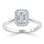 Emerald Cut Moissanite Halo Engagement Ring