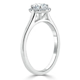 Round Cut Moissanite Halo Engagement Ring