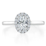 Oval Cut Moissanite Halo Engagement Ring