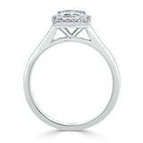 Princess Cut Moissanite Halo Engagement Ring