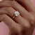 Cushion Cut Moissanite Engagement Ring With Hidden Halo