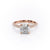 Cushion Cut Moissanite Ring With Pave Set Shoulders