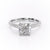 Cushion Cut Moissanite Ring With Pave Set Shoulders