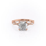 Cushion Cut Moissanite Engagement Ring, Vintage Design