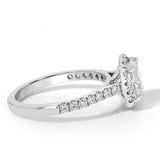 Cushion Cut Moissanite Halo Engagement Ring, Tiffany Design