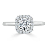 Round Cut Moissanite Halo Engagement Ring