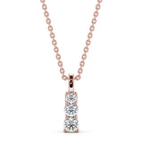 Drop 3 Stone Pendant 0.70ct