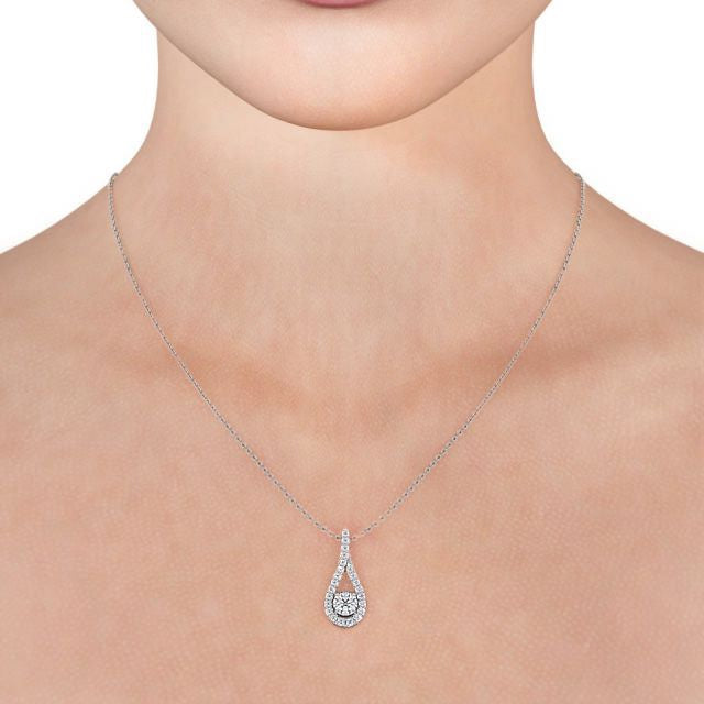 Drop Halo Pendant 1.35ct