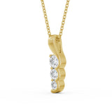Drop 3 Stone Pendant 0.75ct