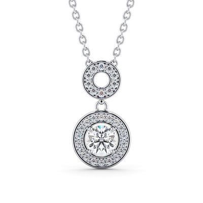 Drop Halo Pendant 0.75ct