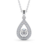 Drop Halo Pendant 1.30ct