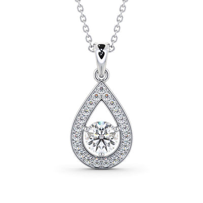 Drop Halo Pendant 1.30ct