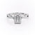 EMERALD CUT MOISSANITE ENGAGEMENT RING, TWISTED STONE SET SHOULDERS