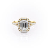 EMERALD CUT MOISSANITE ENGAGEMENT RING, SPLIT SHANK