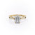EMERALD CUT MOISSANITE ENGAGEMENT RING, TWISTED STONE SET SHOULDERS