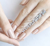 Emerald Cut Moissanite Engagement Ring, Twig Design
