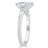 Marquise Cut Moissanite 3 Stone Engagement Ring