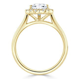 Heart Cut Moissanite Halo Engagement Ring