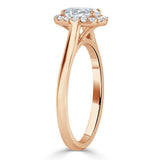 Oval Cut Moissanite Halo Engagement Ring