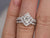 Vintage Style Bridal Ring Set, Cushion Cut