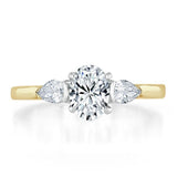 Oval Cut Moissanite 3 Stone Engagement Ring
