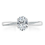 Oval Cut Moissanite Engagement Ring, Classic Style