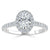 Oval Cut Moissanite Halo Engagement Ring, Tiffany Style