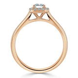 Emerald Cut Moissanite Halo Engagement Ring