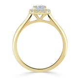 Radiant Cut Moissanite Halo Engagement Ring