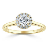Round Cut Moissanite Halo Engagement Ring