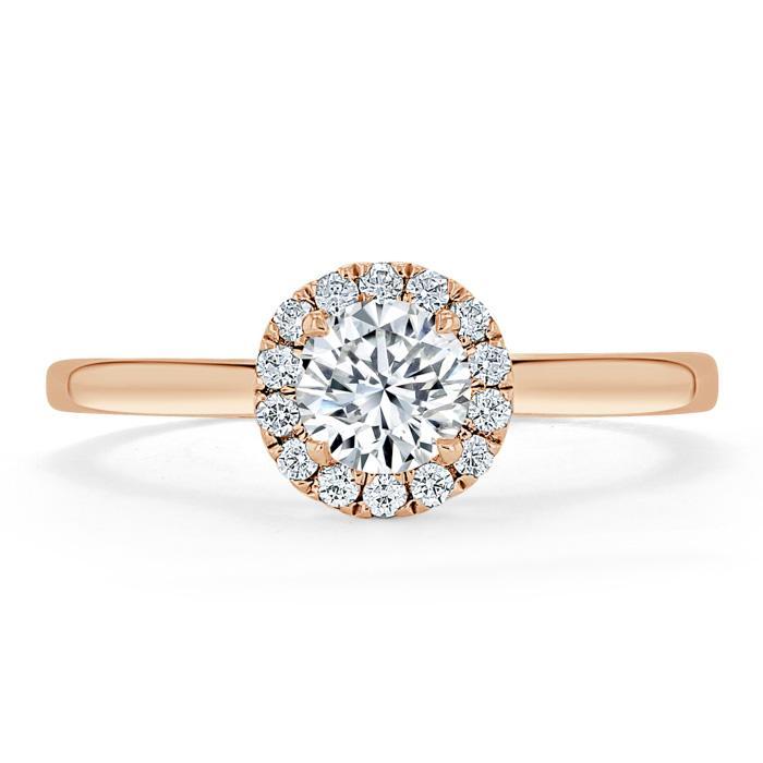 Round Cut Moissanite Halo Engagement Ring