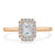 Emerald Cut Moissanite Halo Engagement Ring