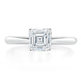 Asscher Cut Moissanite Engagement Ring, Classic Style