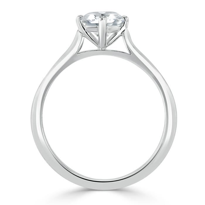 Round Cut Moissanite Engagement Ring, Classic Style